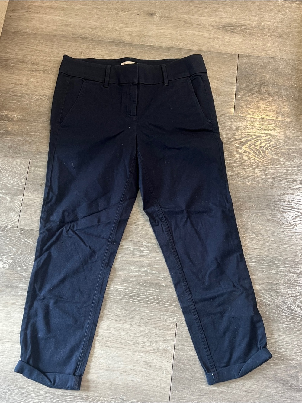 LOFT Navy Cropped Straight Leg Pants